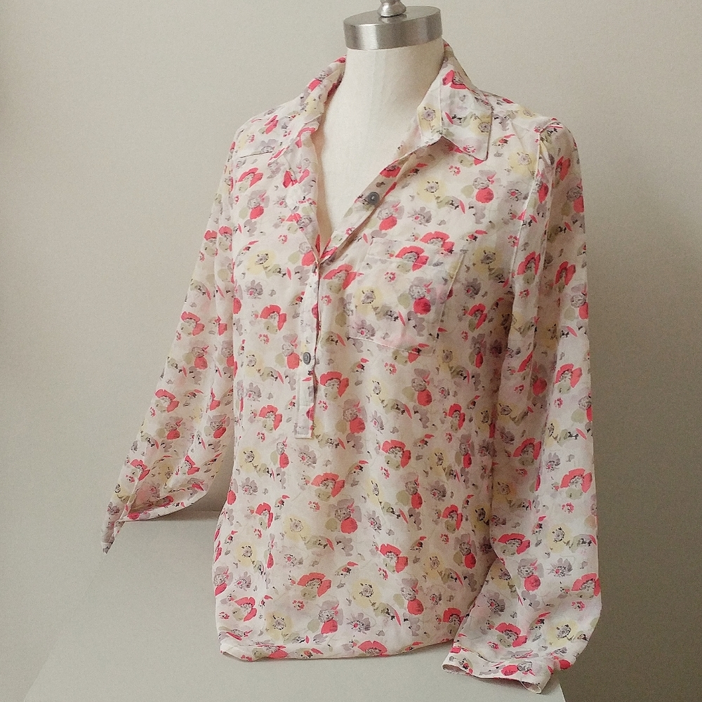 LOFT Spring Poppy Shirt - Picture 2 of 6